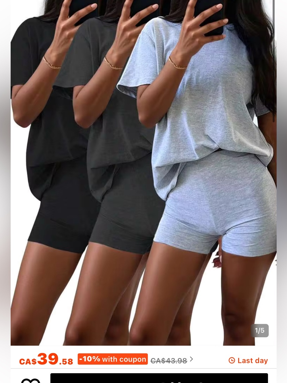Casual Two-Piece Lounge Set - Dark & Light Grey Sets